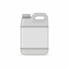 Isolated plastic jerry can flat design vector graphics