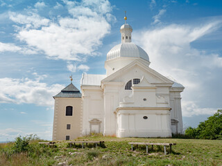 Beautiful and famous St. Sebastiano's chapel, Svaty kopecek. Mikulov town
