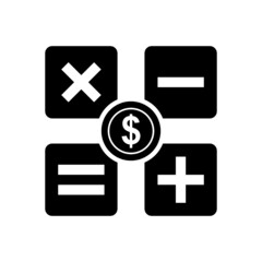 Obraz premium Calculator and dollar icon isolated on white background