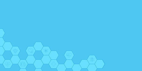 medical background with flat icons and symbols. vector