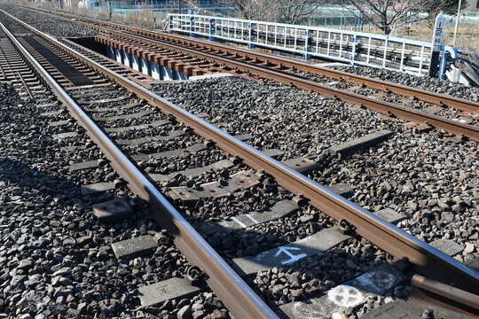 常磐線の鉄道線路 茨城県