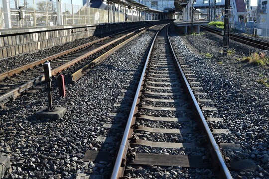 常磐線の鉄道線路 茨城県