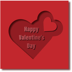 Red valentine's day paper cut cutout heart card