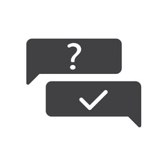 question answer chat vector icon isolated on white background. question answer speech bubbles stock vector illustration for web, mobile app and ui design