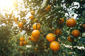 orange trees in the garden