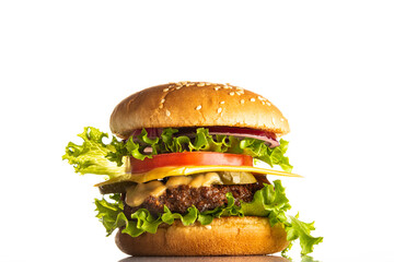 burger on a light background