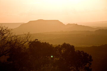Panoramic in Chapada dos Guimaraes (Plateau of Guimaraes), Mato Grosso, Brazil