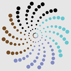 Dots in circle form. Round logo or icon. Vector dotted frame as design element