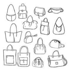 Women's bags. Sketch  illustration.