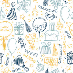 Birthday set. Vector pattern.