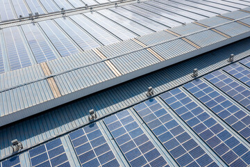 solar power station on factory rooftop