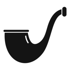 Engraved smoke pipe icon simple vector. Smoking art