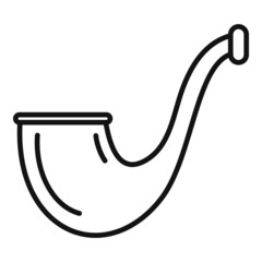 Engraved smoke pipe icon outline vector. Smoking art