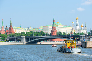 Fototapeta premium View of the Kremlin on a summer day, Moscow, Russia