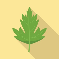 Fototapeta na wymiar Parsley leaf icon flat vector. Herb plant
