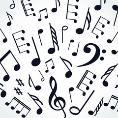 silhouette music notes background