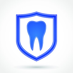tooth shield blue symbol