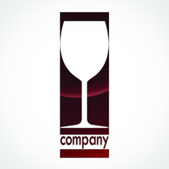 elegant wine glass symbol / vector illustration