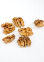 walnut on white background