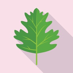 Leek parsley icon flat vector. Leaf herb