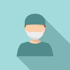 Tonsillitis doctor icon flat vector. Mouth anatomy