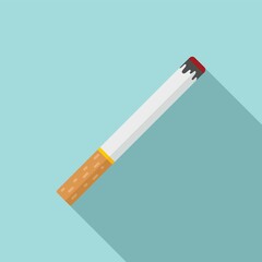 Smoking cigarette icon flat vector. Smoke tobacco