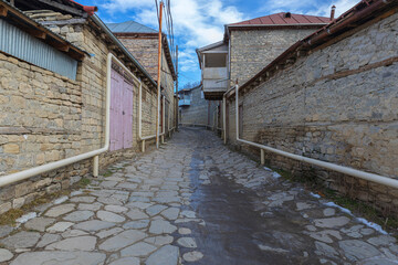 Fototapeta na wymiar Streets in an old village in the mountains
