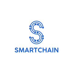 initial letter smart chain logo design