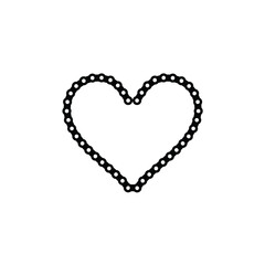 bike chain love heart symbol logo design 