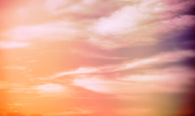 Sky landscape with clouds in paste multil colors