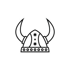 viking helmet vintage old line art  logo design
