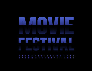 Vector event poster Movie Festival. Dark Blue Font. Modern trendy Alphabet Letters and Numbers set