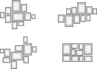 Empty frames isolated on white