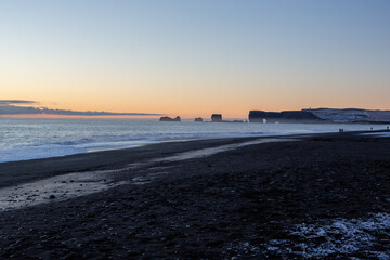 Obraz premium Vik I Myrdal, black sand beach, Iceland winter