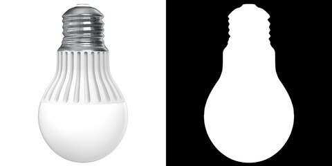 3D rendering of a florescent led light bulb lamp
