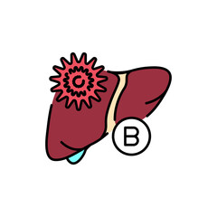 Hepatitis b color line icon. Human diseases.