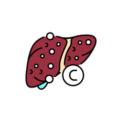 Hepatitis b color line icon. Human diseases.