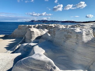 Côte blanche au Nord de Milos, Grèce