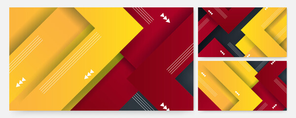 Modern Line red Yellow Colorful abstract Design Banner