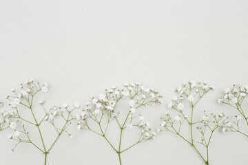 Flower arrangement - white gypsophila flowers on a textured background.