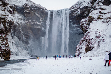 Skogafoss, iceland winter