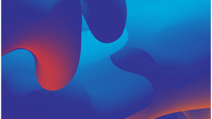 3d gradient wave Blue orange Colorful abstract Design Banner