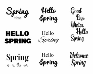  Vector set of spring lettering.