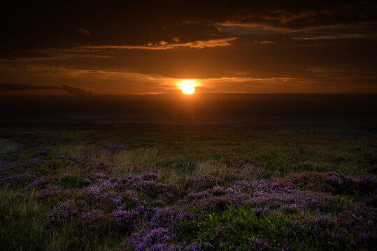 Sunset from the Menez Hom in finistere in Brittany