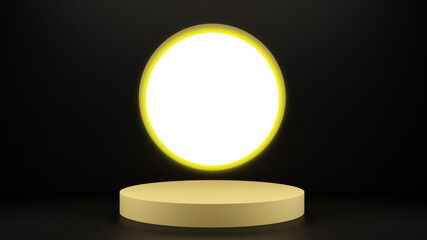 3d render background with circle and cylinder