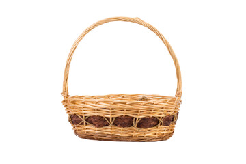 Fototapeta na wymiar Wicker basket made of willow branches.
