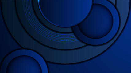 Modern Circle Dark Blue Colorful abstract Design Banner