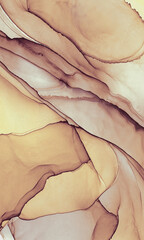 Abstraction in the style of fluid art or alcohol ink. In peach shades. Suitable for wallpaper and murals. - 479321768