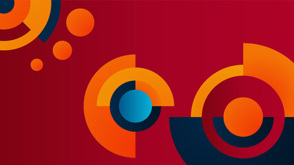 Circle's red Blue orange Colorful abstract Design Banner