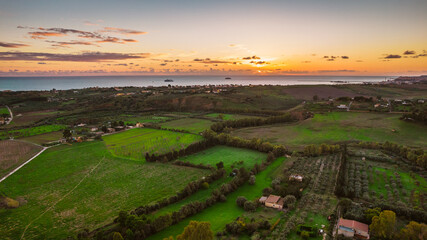 Aerial View of Agrigento at Sunset, Sicily, Italy, Europe, World Heritage Site